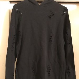 Black Topshop distressed hoodie